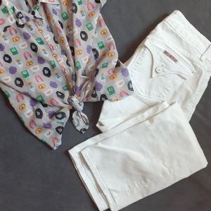 White Hudson Cropped Jeans